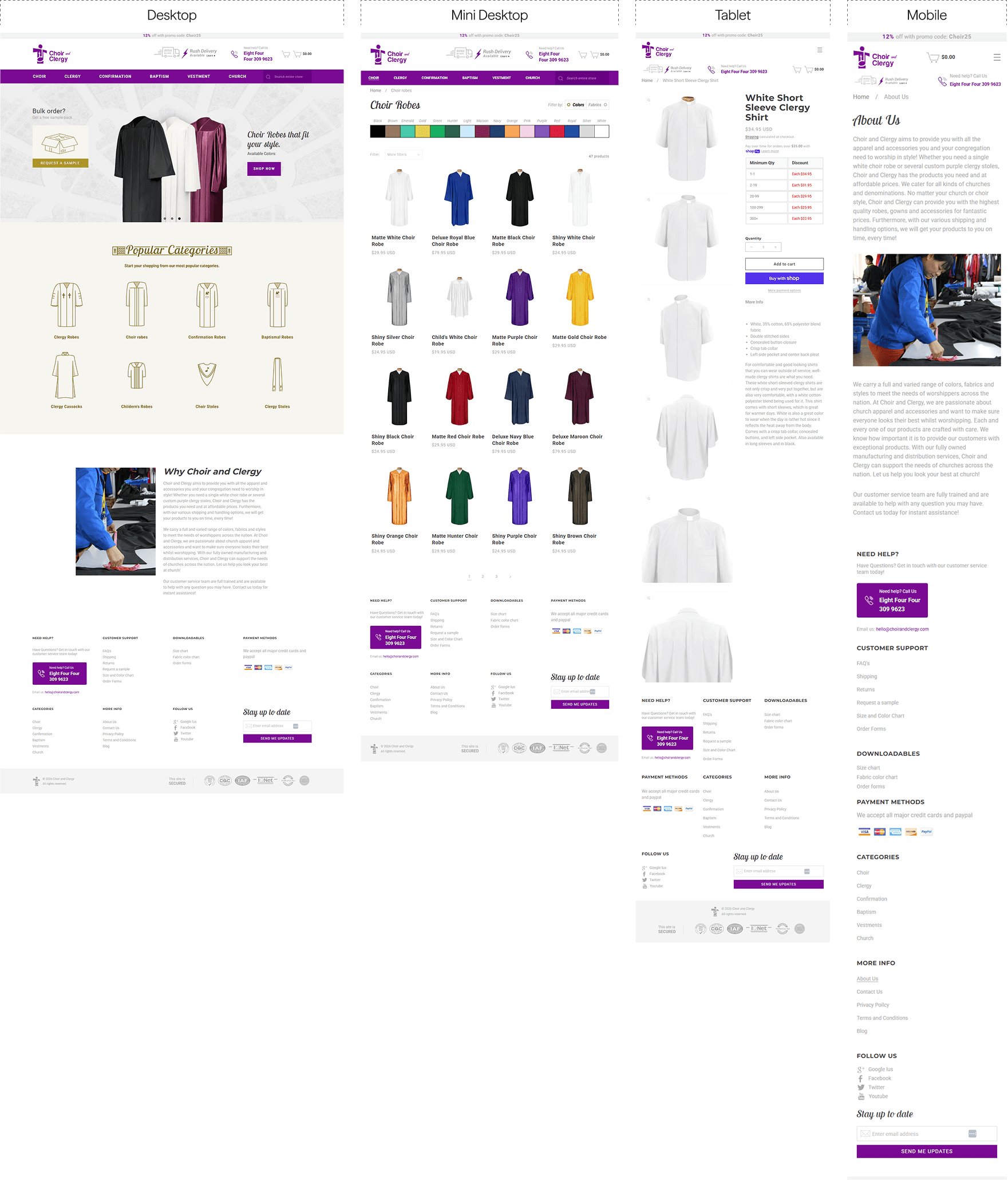 High-fidelity Mockups With Responsive Variations
